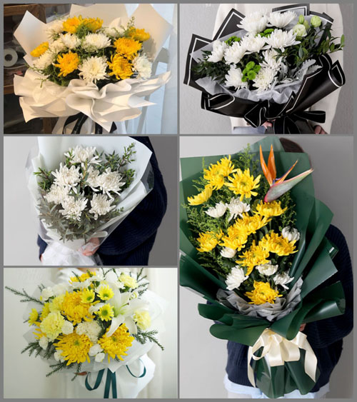 广东梅州市五华县华城镇河子口村白事花束代送